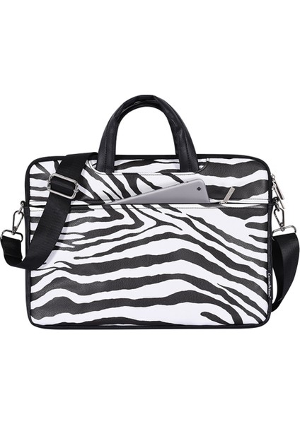 Canvasartısan G33-C23 13 Inç Dizüstü Bilgisayar Çantası MacBook Pu Deri Zebra Desen Dayanıklı Dizüstü Bilgisayar Kılıfı Kol (Yurt Dışından)