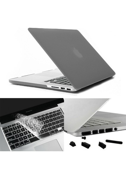 Enkay Hat Prınce Mat Pc Tam Vücut Kılıf + Klavye Filmi + Anti-Toz Fişleri MacBook Pro 13.3 Inç Retina A1425-GRI (Yurt Dışından)