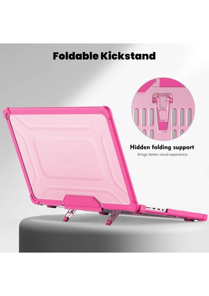 MacBook Pro 14 INÇ(2021)/(2023)(A2442 M1 Pro / M1 MAX/A2779)ISI Dağılımı Sert Pc + Tpu Dizüstü Bilgisayar Kılıfı, Kickstand-Rose ile (Yurt Dışından)