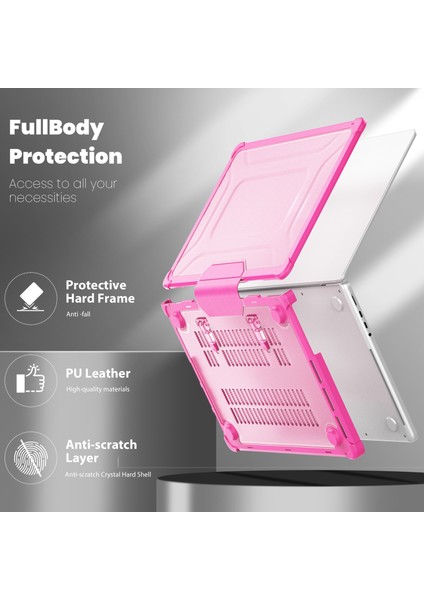 MacBook Pro 14 INÇ(2021)/(2023)(A2442 M1 Pro / M1 MAX/A2779)ISI Dağılımı Sert Pc + Tpu Dizüstü Bilgisayar Kılıfı, Kickstand-Rose ile (Yurt Dışından)
