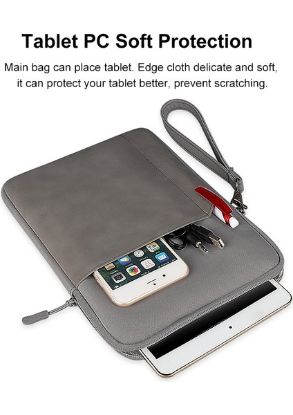 iPad 9.7-11 Inç Çizilmeye Dayanıklı Tabletler Için Fermuarlı Taşıma Çantası Askılı Kol Çantası-Gri (Yurt Dışından) indirimleri