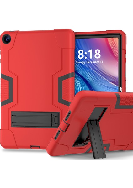 Huawei Matepad Se Için 10.4-Inç Robot Tarzı Kılıf Silikon + Pc Renk Kontrast Kickstand Tablet Kapağı-Kırmızı/siyah (Yurt Dışından)