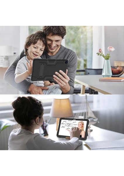 Huawei Matepad 10.4(2023)TABLET Kılıfı Kickstand Silikon + Pc Robot Tarzı Çift Renkli Tablet Kapağı-Siyah (Yurt Dışından)