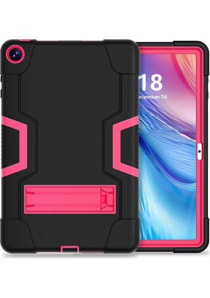 Huawei Matepad 10.4(2023)TABLET Kılıfı Kickstand Silikon + Pc Robot Tarzı Çift Renkli Tablet Kapağı-Siyah/gül Kırmızı (Yurt Dışından)