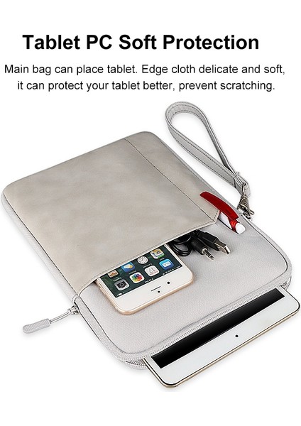 iPad 9.7-11 Inç Çizilmeye Dayanıklı Tabletler Için Fermuarlı Taşıma Çantası Askılı Kol Çantası-Açık Gri (Yurt Dışından) indirimleri