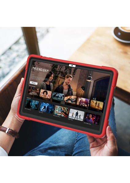 Huawei Matepad 10.4(2023)TABLET Kılıfı Kickstand Silikon + Pc Robot Tarzı Çift Renkli Tablet Kapağı-Kırmızı/siyah (Yurt Dışından) fırsatları