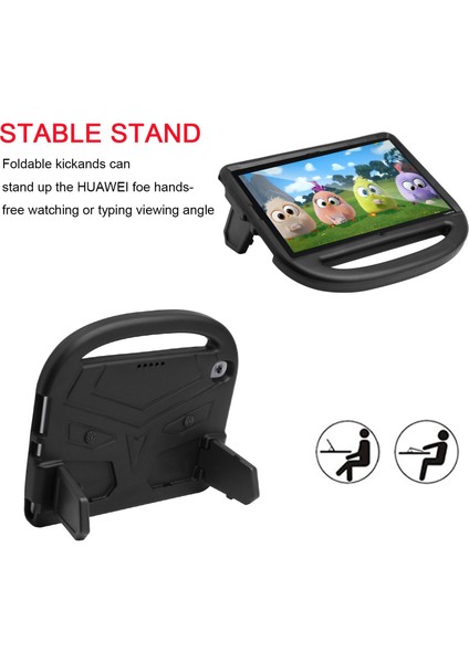 Serçe Tarzı Darbeye Dayanıklı Kickstand Eva Tablet Kabuk Huawei Mediapad M5 10(10.8quot;)/mediapad M6 10.8-Inç-Siyah (Yurt Dışından)