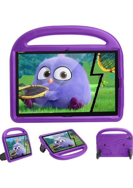Serçe Tarzı Darbeye Dayanıklı Kickstand Eva Tablet Kabuk Huawei Mediapad M5 10(10.8quot;)/mediapad M6 10.8-Inç-Mor (Yurt Dışından)
