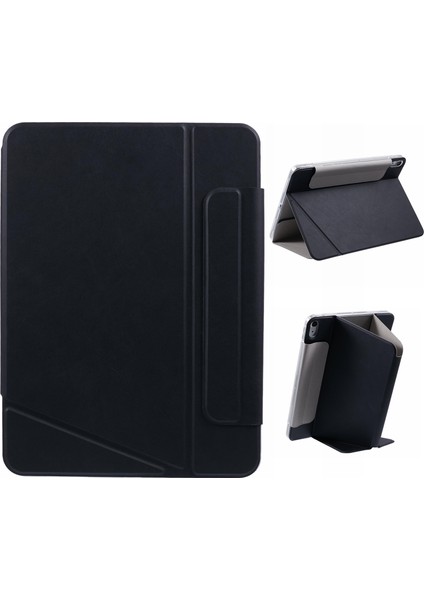 iPad AIR(2022)/(2020)CASE Çoklu Görüntüleme Standı Pu Deri Çıkarılabilir Tablet Kılıfı-Siyah (Yurt Dışından)