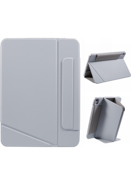 iPad AIR(2022)/(2020)CASE Çoklu Görüntüleme Standı Pu Deri Çıkarılabilir Tablet Kılıfı-Gri (Yurt Dışından)