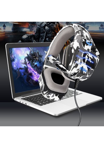 Ovleng GT88 Usb+3.5mm Kablolu Kulak Üstü Oyun Kulaklığı Kamuflaj Ergonomik LED Işıklı E-Spor Kulaklık-Kamuflaj Yeşil (Yurt Dışından) indirimleri
