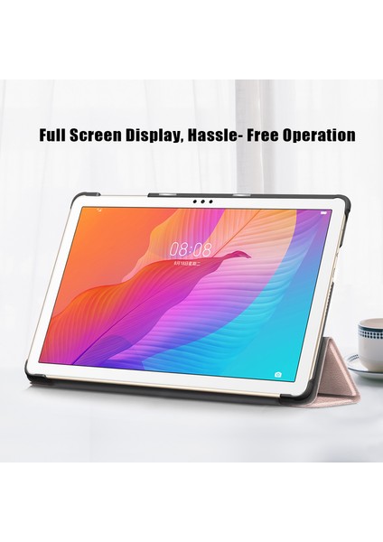 Huawei Matepad T10S/T10/HONOR Pad 6-Rose Gold Için Deri Üç Katlı Şık Tablet Kılıfı (Yurt Dışından) fırsatları