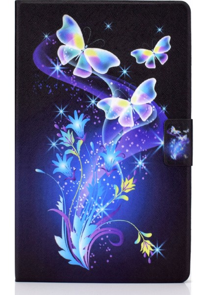 Huawei Matepad 10.4(2020)/(2022)/HONOR V6-Butterflies And Flowers Için Tam Korumalı, Darbeye Dayanıklı Desen Baskılı Deri Tablet Kılıfı (Yurt Dışından)