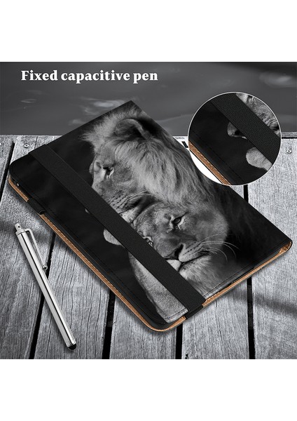Honor Pad X9 Kılıf Için El Kayışı Desenli Pu Deri Standı Tablet Kapağı-Çift Aslanlar (Yurt Dışından)