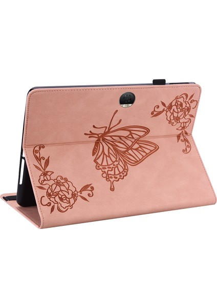 Honor Pad 9 Kılıf Için Çiçek Deri Flip Kart Yuvaları Tablet Kapağı-Pembe (Yurt Dışından)
