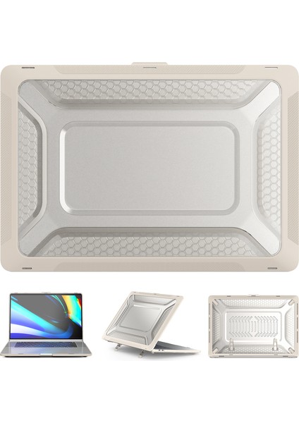 MacBook Pro 16 INÇ(2019)A2141 Laptop Kapak Çift Katmanlı Sert Pc Yumuşak Tpu Kılıf Kickstand-Kayısı Için (Yurt Dışından)
