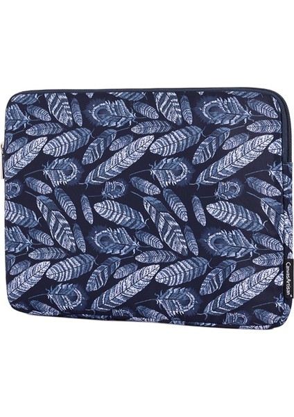 Yaprak Desenli Fermuarlı Dizüstü Bilgisayar Kılıfı Darbeye Dayanıklı Astar Kanvas 11 Inç Dizüstü Bilgisayar Için Taşıma Çantası (Yurt Dışından)