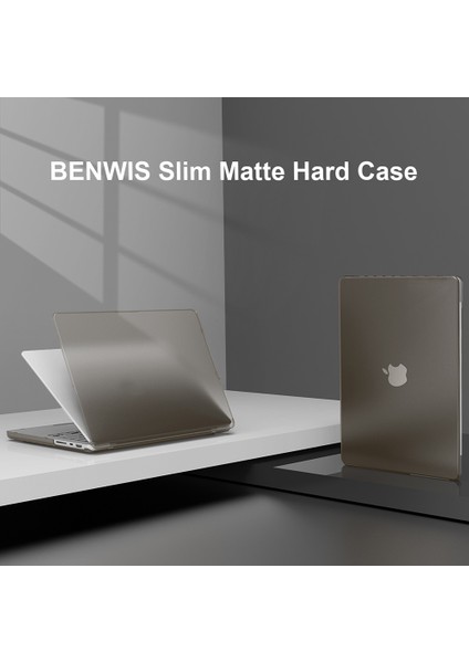 Benwıs Mp-Smc MacBook Air 15 INÇ(2023)A2941 Kapak Dizüstü Koruyucu Mat Kılıf-Şeffaf Siyah (Yurt Dışından)