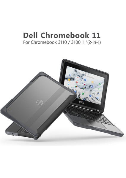 Dell Chromebook 11.6-Inç 3100/3110 Pc+Tpu Laptop Çantası Çizilmez Dizüstü Bilgisayar Üst + Alt Kapak (Yurt Dışından)