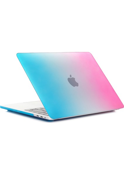 MacBook Air 13,3 Inç Retina Ekran A2337 M1(2020)/AIR 13,3 Inç Retina Ekran A2179(2020)/AIR 13,3 Inç A1932-MAVI/ŞEFTALI Kırmızısı Için Iki Parçalı Degrade Renkli Pc Kabuğu (Yurt Dışından)
