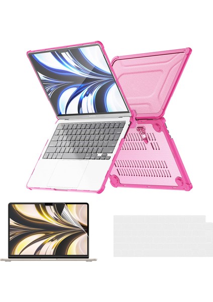 Enkay Hat Prens MacBook Air 13 INÇ(2024)A2681(M2)/A3113(M3)/(2022)(EU)HARD Pc Laptop Kılıfı-Pembe (Yurt Dışından)