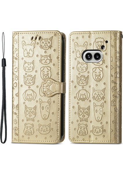 Nothing Telefon (2A) Plus/telefon (2A) Manyetik Telefon Kılıfı Bilek Kayışlı Deri Drop-Proof Kapak-Mor (Yurt Dışından)