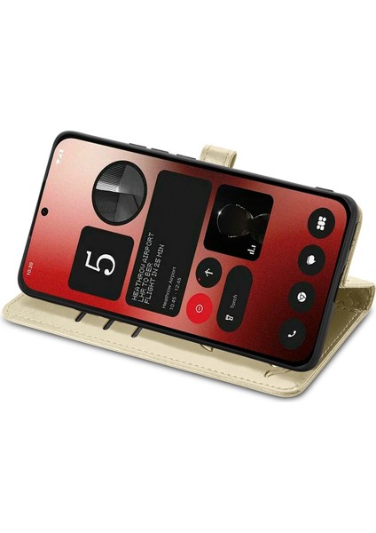 Nothing Telefon (2A) Plus/telefon (2A) Manyetik Telefon Kılıfı Bilek Kayışlı Deri Drop-Proof Kapak-Mor (Yurt Dışından)