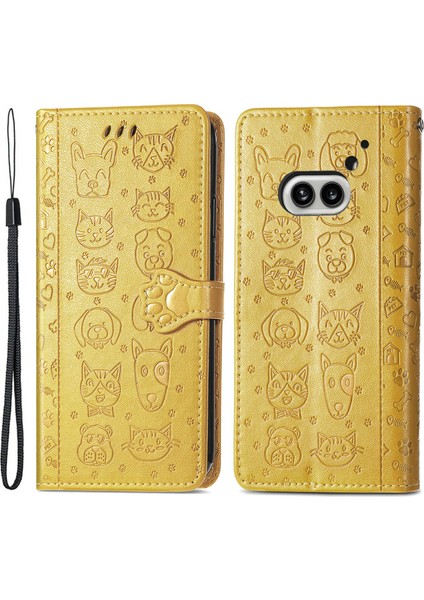 Nothing Telefon (2A) Plus/telefon (2A) Manyetik Telefon Kılıfı Bilek Kayışlı Deri Drop-Proof Kapak-Mor (Yurt Dışından)