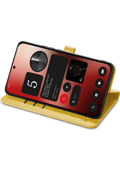 Nothing Telefon (2A) Plus/telefon (2A) Manyetik Telefon Kılıfı Bilek Kayışlı Deri Drop-Proof Kapak-Mor (Yurt Dışından)