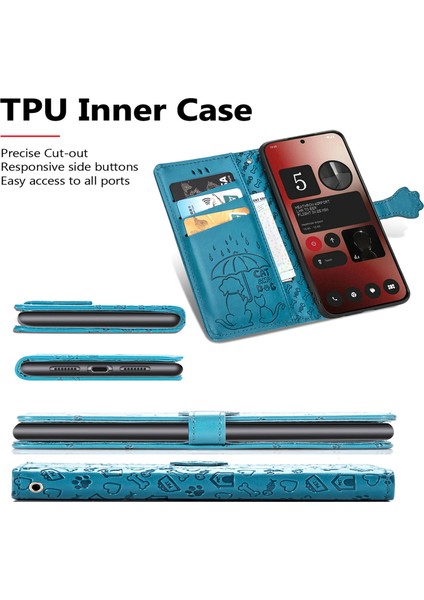 Nothing Telefon (2A) Plus/telefon (2A) Manyetik Telefon Kılıfı Bilek Kayışlı Deri Drop-Proof Kapak-Mor (Yurt Dışından)