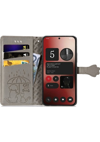 Nothing Telefon (2A) Plus/telefon (2A) Manyetik Telefon Kılıfı Bilek Kayışlı Deri Drop-Proof Kapak-Mor (Yurt Dışından)