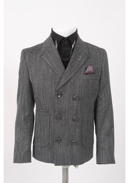 Balık Sırtı Kruvaze Slim Fit Erkek Çocuk Ceket/gömleksiz fiyatları