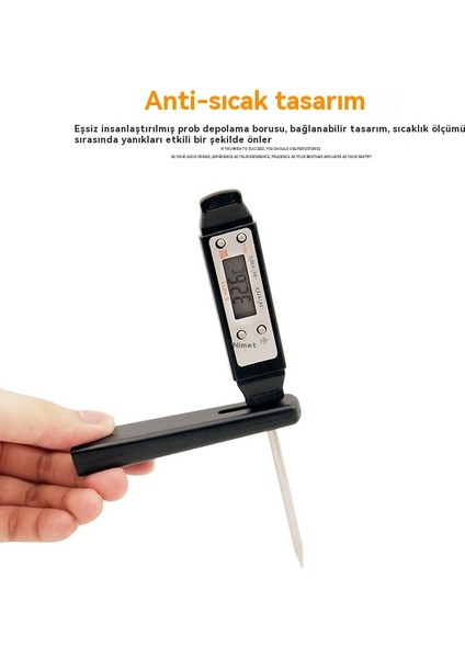 Ev Mutfak Dijital Yağ Sıcaklığı Su Sıcaklığı Gıda Termometresi (Yurt Dışından)
