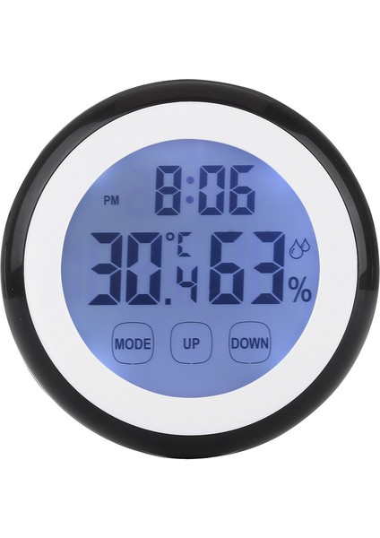 Ev Yuvarlak Dokunmatik Ekran Saat Sıcaklık Nem Ölçer Ile (Yurt Dışından)