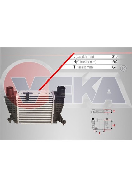 VEKA-42-3504 - Turbo Radyatoru (Intercooler) Renault Clıo Iıı (Br0/1,cr0/1) 1.5 Dcı 2005-2012