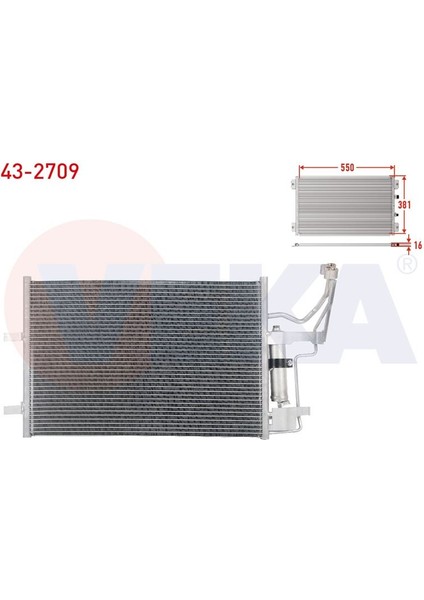 VEKA-43-2709 - Klıma Radyatoru Mazda 3 (BK12,BK14) (Bl) 1.4i 2003-2009