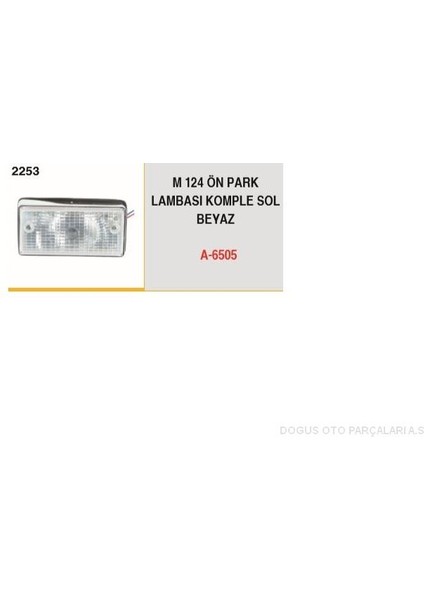 A-6505 - Park Lambası Ön Komple Sol Beyaz M124