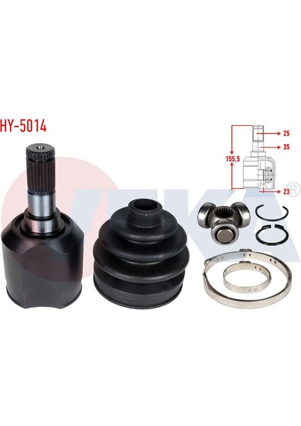 VEKA-HY-5014 - Aks Kafası Sol On Ic Hyundaı Accent Admıre 1.5 Crdı 23×25×60 Uzunluk 152,8 mm 2003-2006