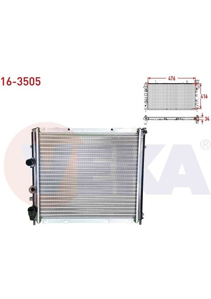 VEKA-16-3505 - Su Radyatoru Mekanık Kangoo 1.9 D 1998-2008