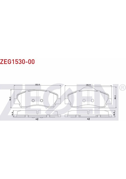ZEGEN-ZEG1530-00 - Fren Balata On Ikazlı Peugeot 301 1.2 Vtı 2012- / Cıtroen C-Elysee 1.2 Vtı 2012-