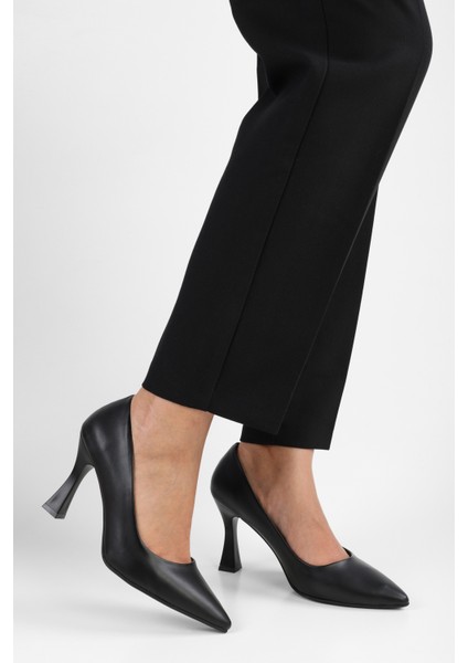 Kadın Tean Siyah Cilt Topuklu Stiletto