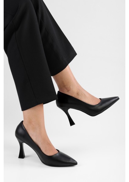 Kadın Tean Siyah Cilt Topuklu Stiletto modelleri