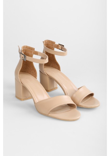 Kadın Aria Ten Cilt Tek Bantlı Kalın Topuklu Ayakkabı modelleri