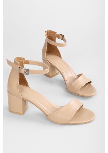 Kadın Aria Ten Cilt Tek Bantlı Kalın Topuklu Ayakkabı fırsatları