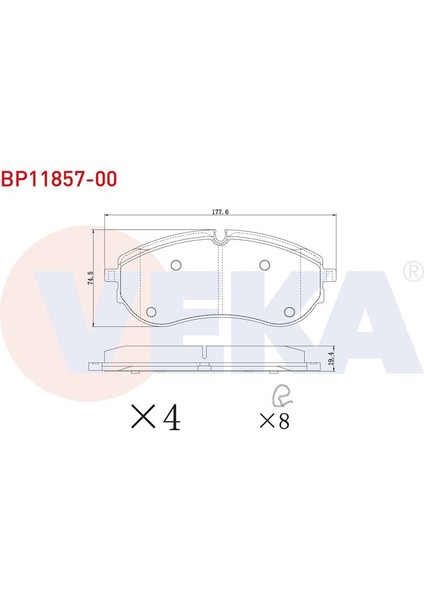 AP-05P2308 - Fren Balatası On Cıft Teker Volkswagen Crafter (Syı,syj) (Sy_,sx_) 2.0 Tdı 2016- / Man Tge (Uz_) 2.0 Tdı 2016-