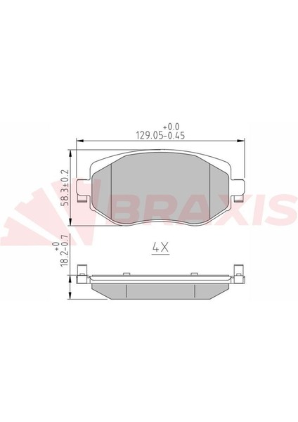 BRAXIS-AA0668 - On Fren Balatası Renault Megane Iv 1.2 Tce 1.3 Tce 1.5 Dcı 1.6 16V 2016>