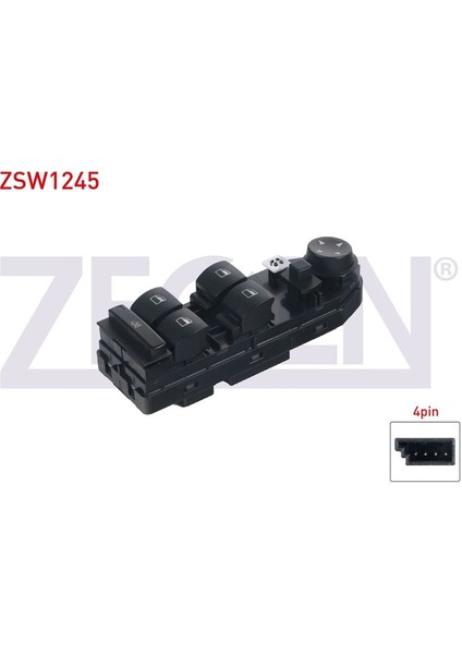 ZEGEN-ZSW1245 - Ayna Ayar ve Cam Acma Anahtarı Grup 4 Pın Bmw 5 Serısı (E60) - (E61) 2003-2010