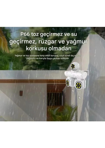 6k 12MP 10X Zoom Üç Lensli Wıfı Güvenlik Kamerası Ptz Su Geçirmez İki Yönlü Interkom Hareket Sensörlü