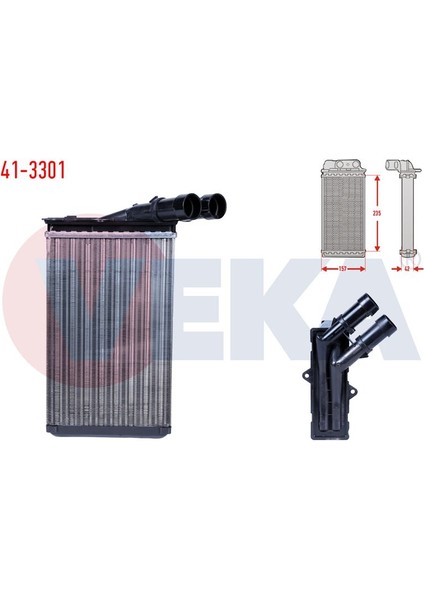 VEKA-41-3301 - Kalorıfer Radyatoru Mekanık Peugeot Partner (5,5f) 1.9 D 1996-2008