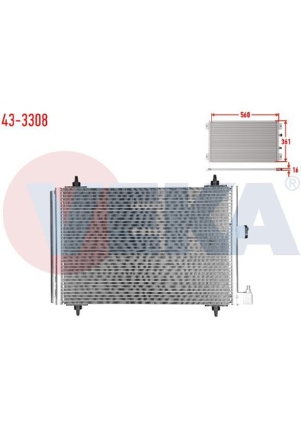 VEKA-43-3308 - Klıma Radyatoru Peugeot Partner (5,5f) 1.9 D 1996-2008